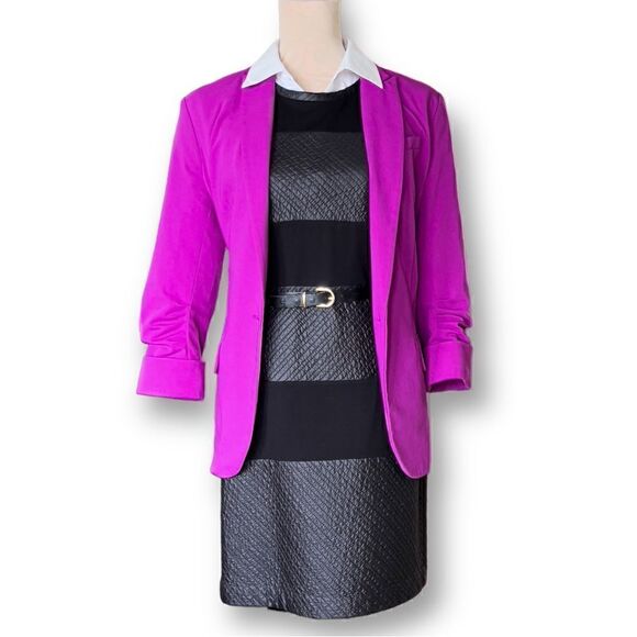 Theory Black Goshen Pryor Striped Body-con Knee Length Dress, Size Medium - Picture 6 of 11